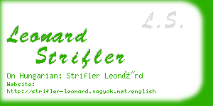 leonard strifler business card